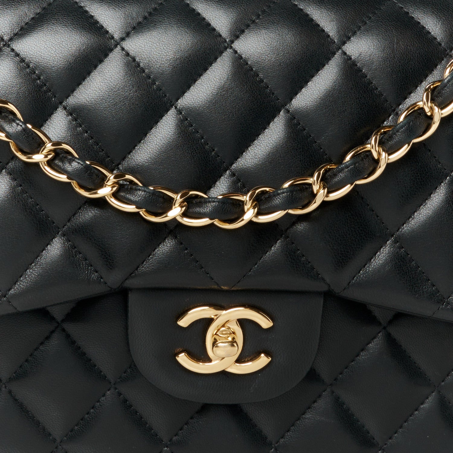 Chanel Lambskin Quilted Jumbo Double Flap Black 9 of 11