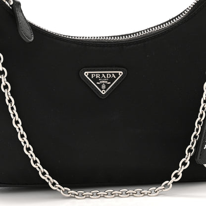 Prada Nylon Re-Edition 2005 Shoulder Bag Black 8 of 10