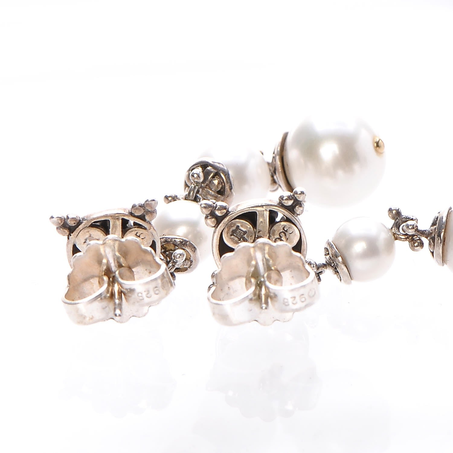 John Hardy Sterling Silver 18K Yellow Gold Pearl Jaisalmer Drop Earrings 7 of 7