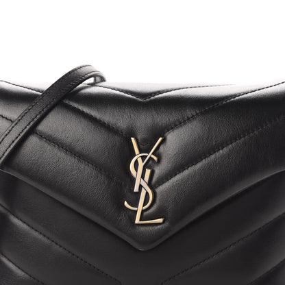 Saint Laurent Calfskin Y Quilted Monogram Toy Loulou Crossbody Bag Black 12 of 13