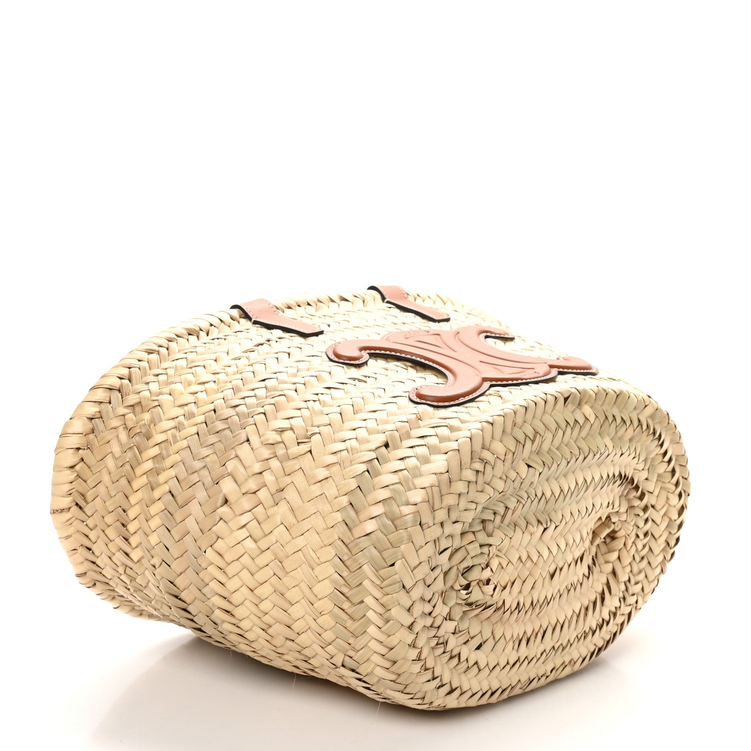 Celine Palm Leaf Calfskin Triomphe Teen Panier Tan 4 of 9