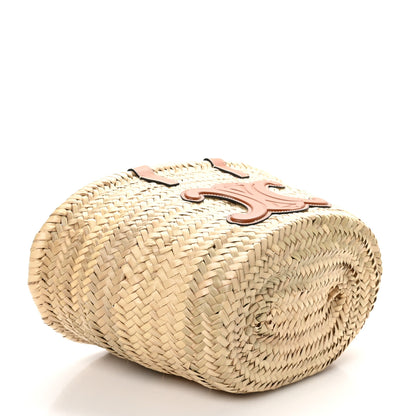 Celine Palm Leaf Calfskin Triomphe Teen Panier Tan 4 of 9
