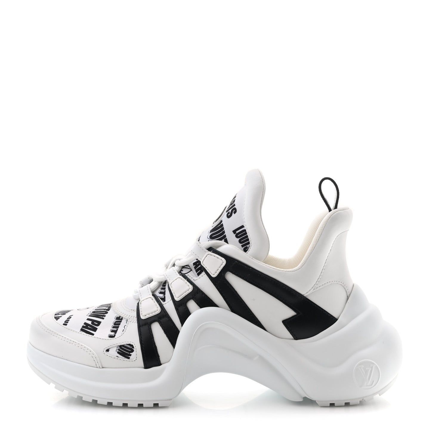 X FORNASETTI Calfskin Technical Nylon LV Archlight Sneaker 38.5 Black