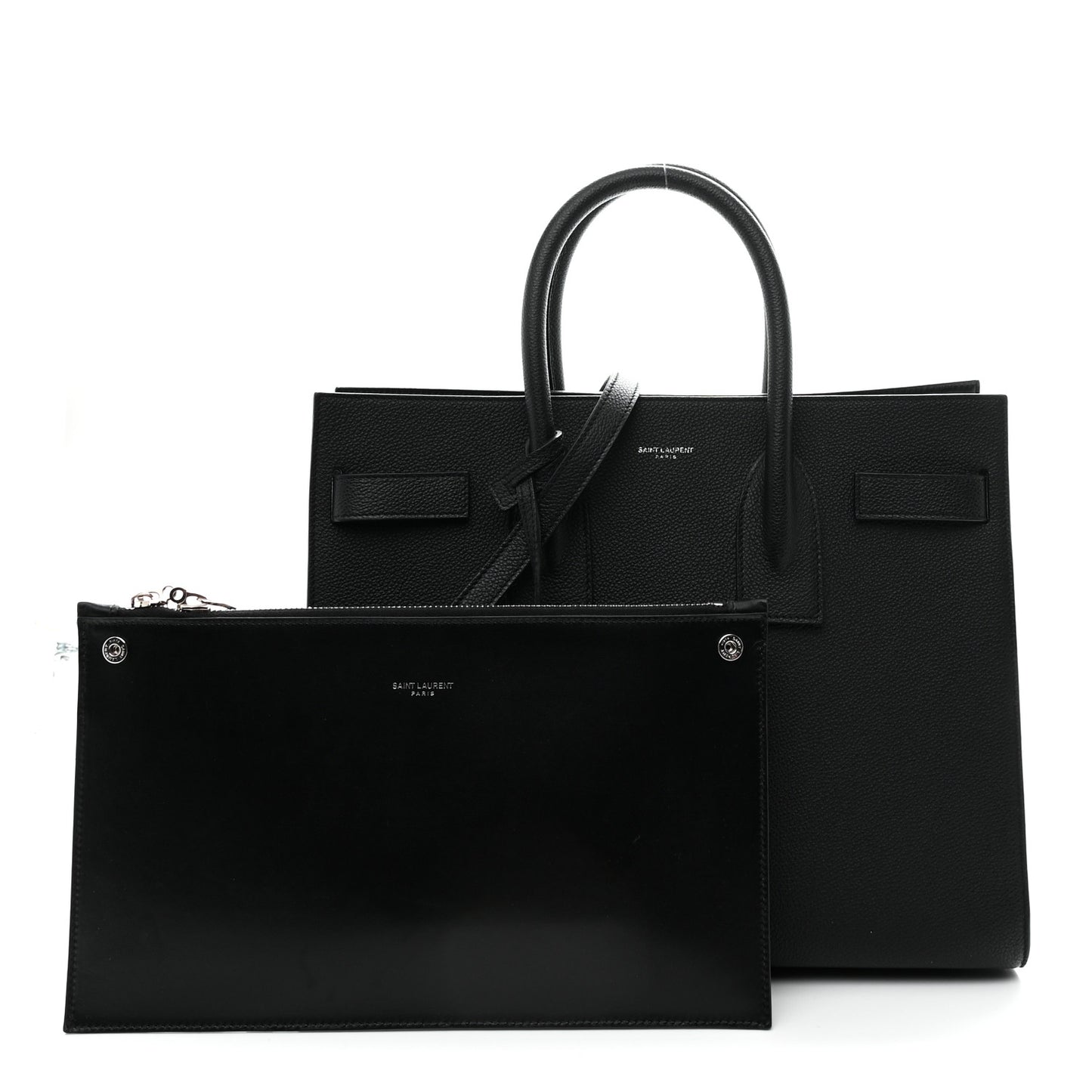 Grained Calfskin Small Sac De Jour Black