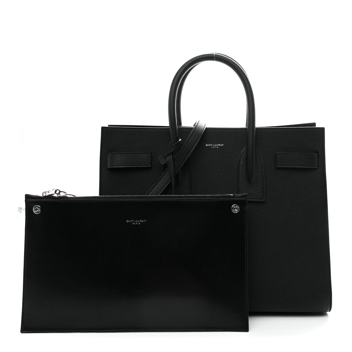 Saint Laurent Grained Calfskin Small Sac De Jour Black 4 of 21