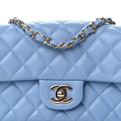 Chanel Lambskin Quilted Mini Rectangular Flap Light Blue 10 of 10