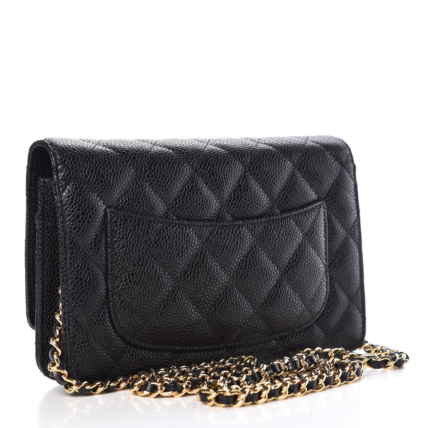 Caviar Quilted Wallet On Chain WOC Black