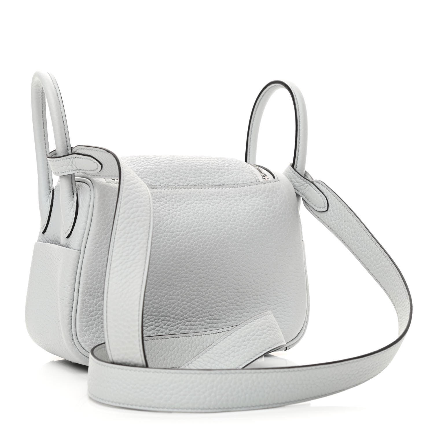 Hermes Taurillon Clemence Mini Lindy 20 Bleu Pale 3 of 12