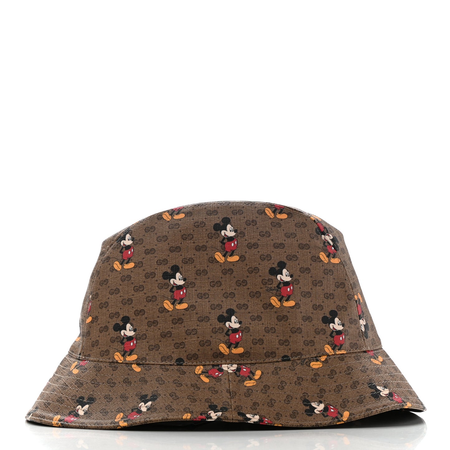 X DISNEY Mini Vintage GG Supreme Monogram Mickey Mouse Trent Bucket Hat L Beige Ebony Yellow