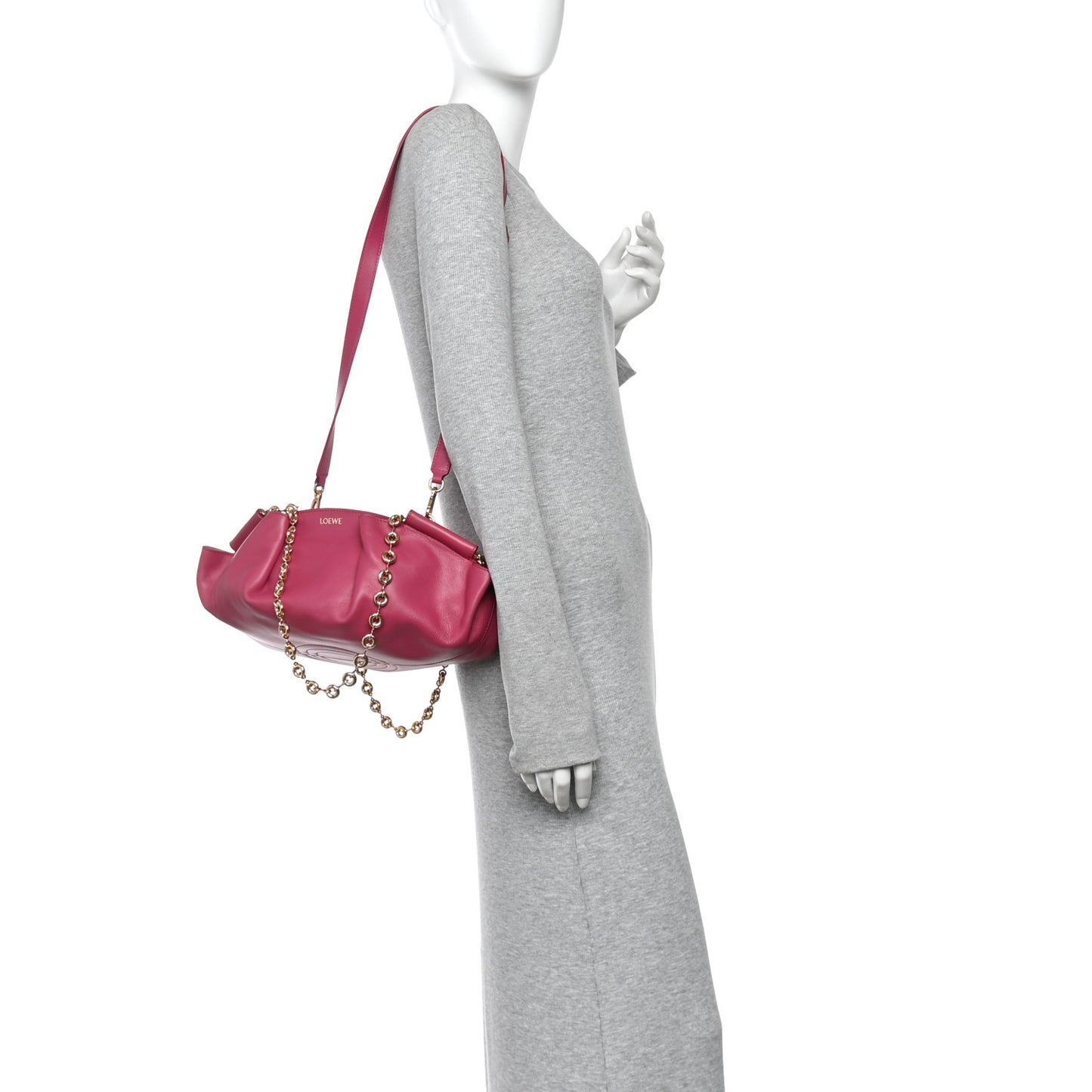 Shiny Nappa Calfskin Small Paseo Bag Magenta