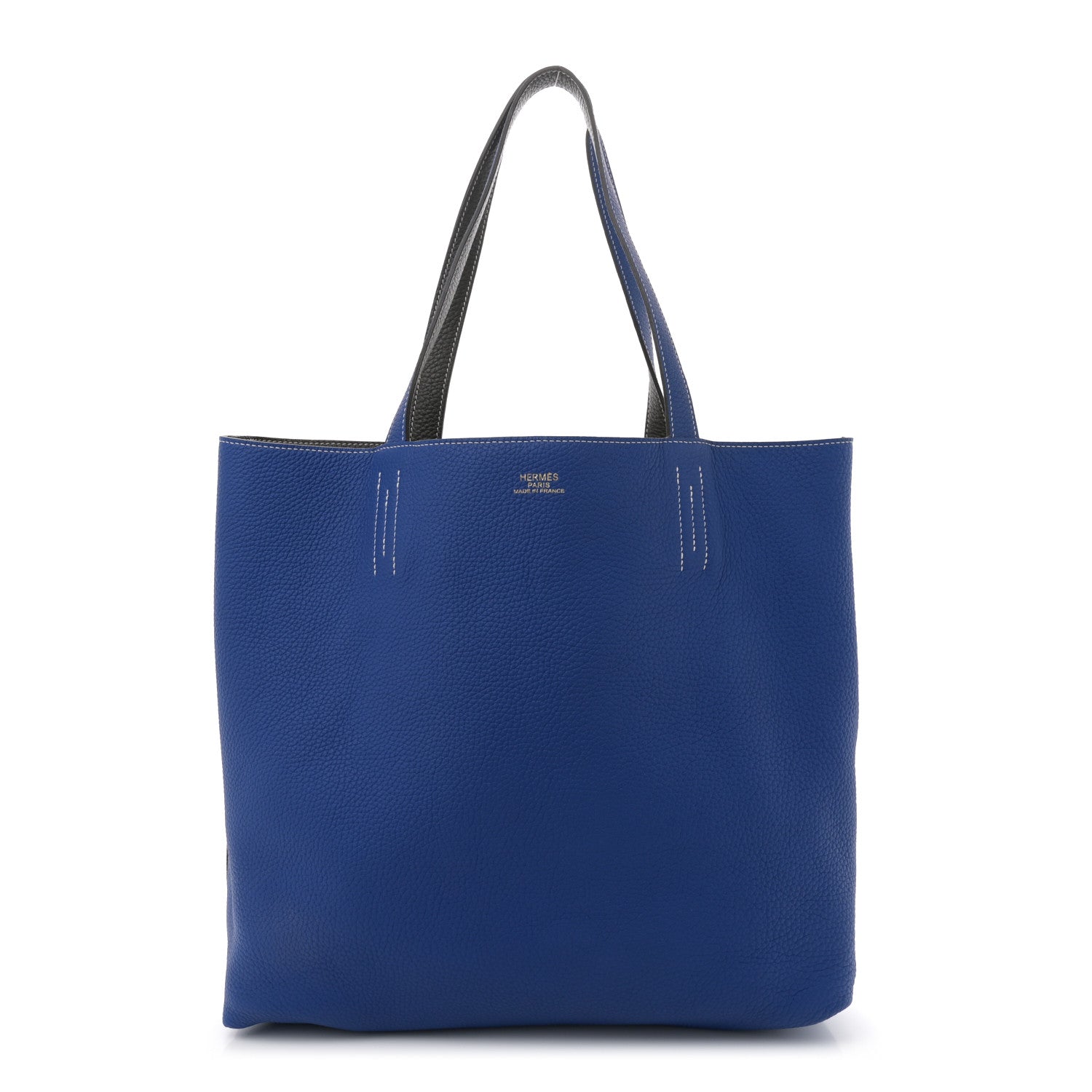 Hermes Taurillon Clemence Double Sens 36 Reversible Tote Graphite Bleu Electrique 1 of 16
