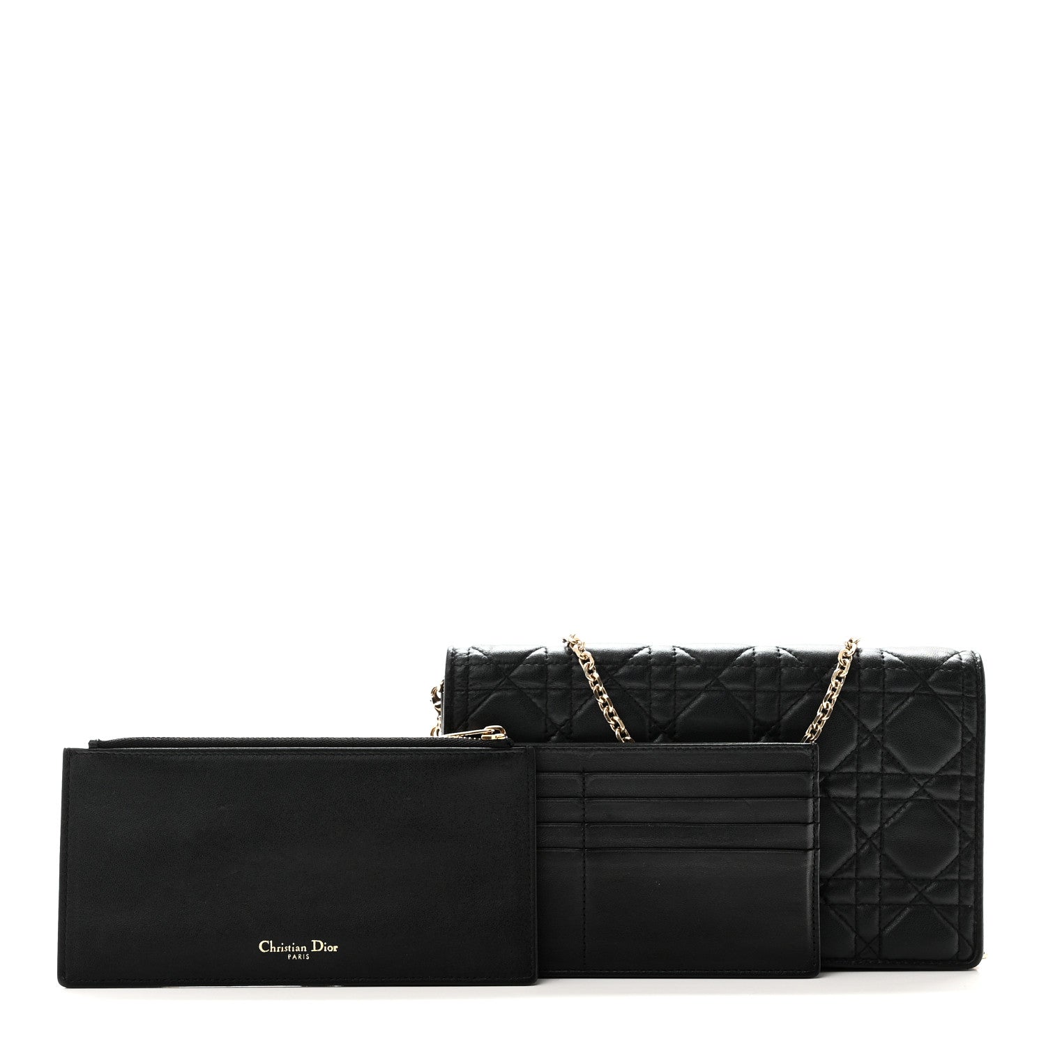 Christian Dior Lambskin Cannage Lady Dior Pouch Black 3 of 11