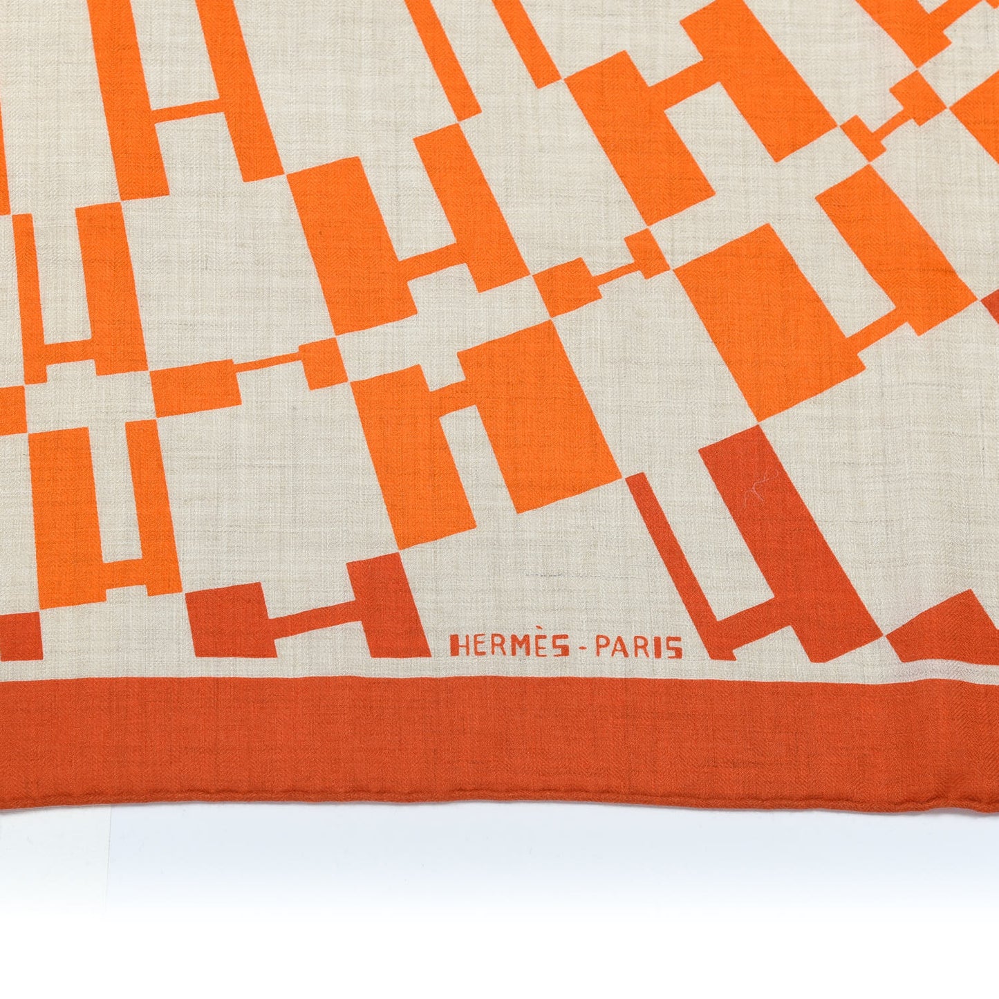 Cashmere Silk Op'H Shawl 140 Naturel Brique Orange