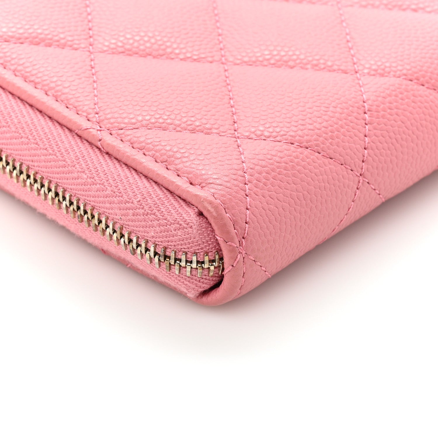 Chanel Caviar Quilted Large Gusset Zip Around Wallet Pink 16 of 19