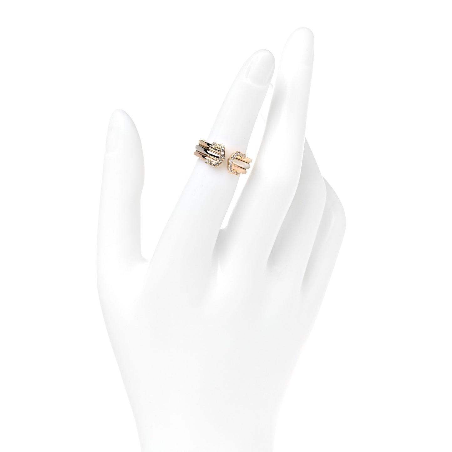 18K Pink Yellow White Gold Diamond 8mm C De Cartier Ring 49 5