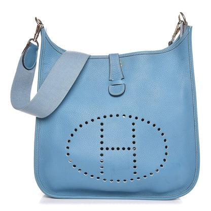 Hermes Taurillon Clemence Evelyne PM Blue Jean 1 of 13