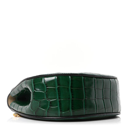 Chloe Calfskin Crocodile Embossed Mini Drew Shoulder Bag Woodsy Green 4 of 10