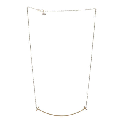 Tiffany 18K Yellow Gold Large T Smile Pendant Necklace 3 of 6