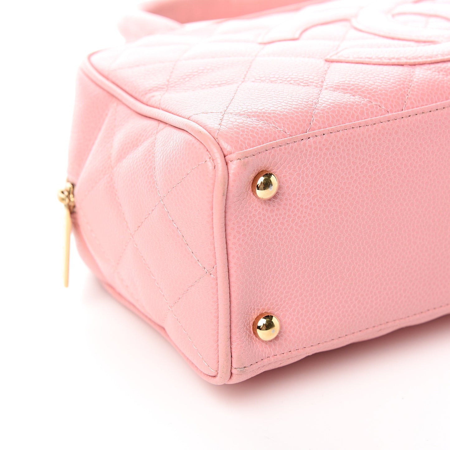 Caviar Quilted Small Bowler Pink