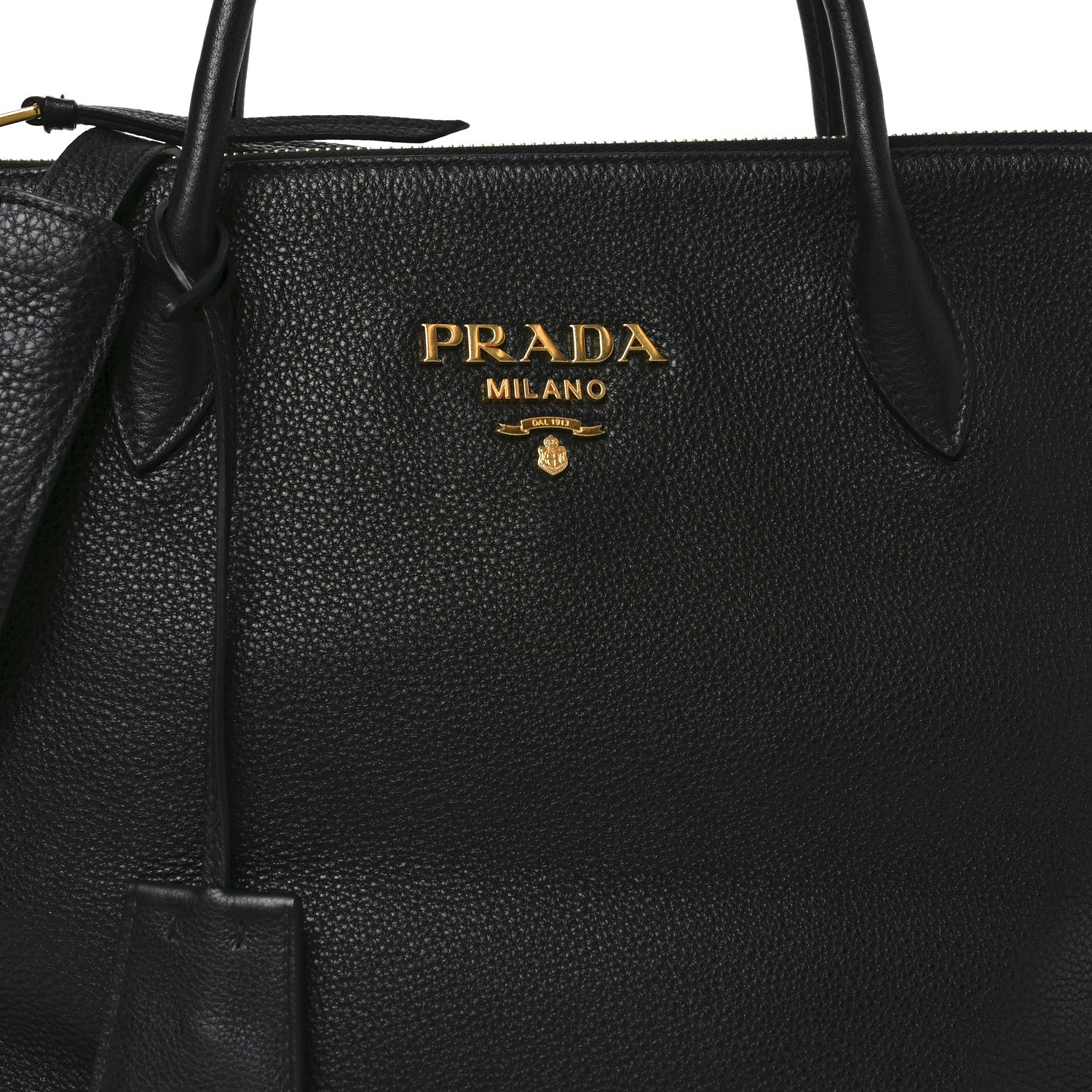 Prada Vitello Daino Tote Black 7 of 9