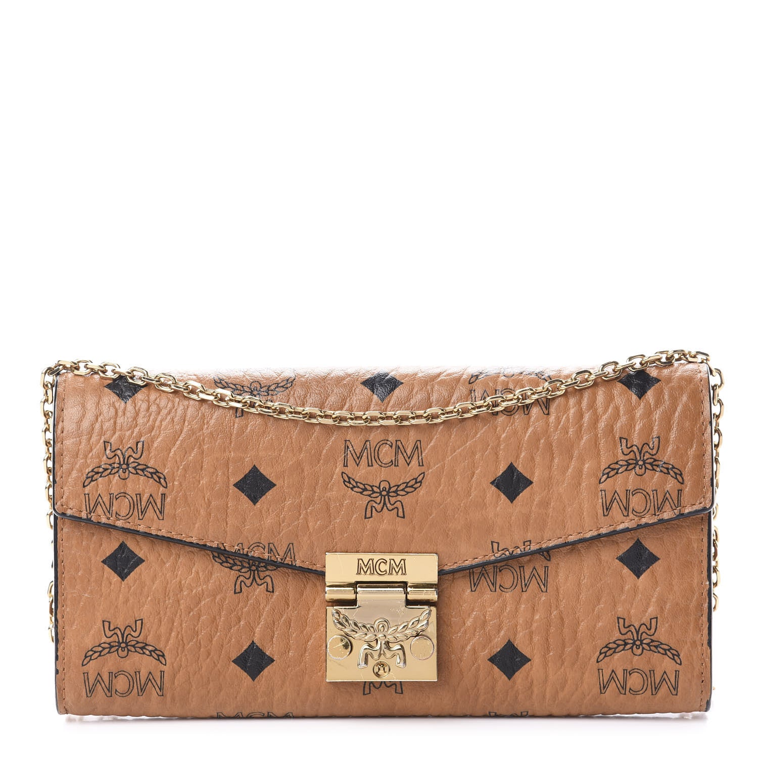 MCM Visetos Large Patricia Wallet On Chain Cognac 1 of 13