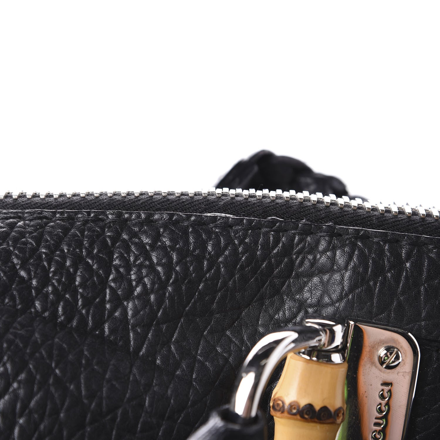 Gucci Calfskin Large Bamboo Bar Shoulder Bag Black 13 of 13