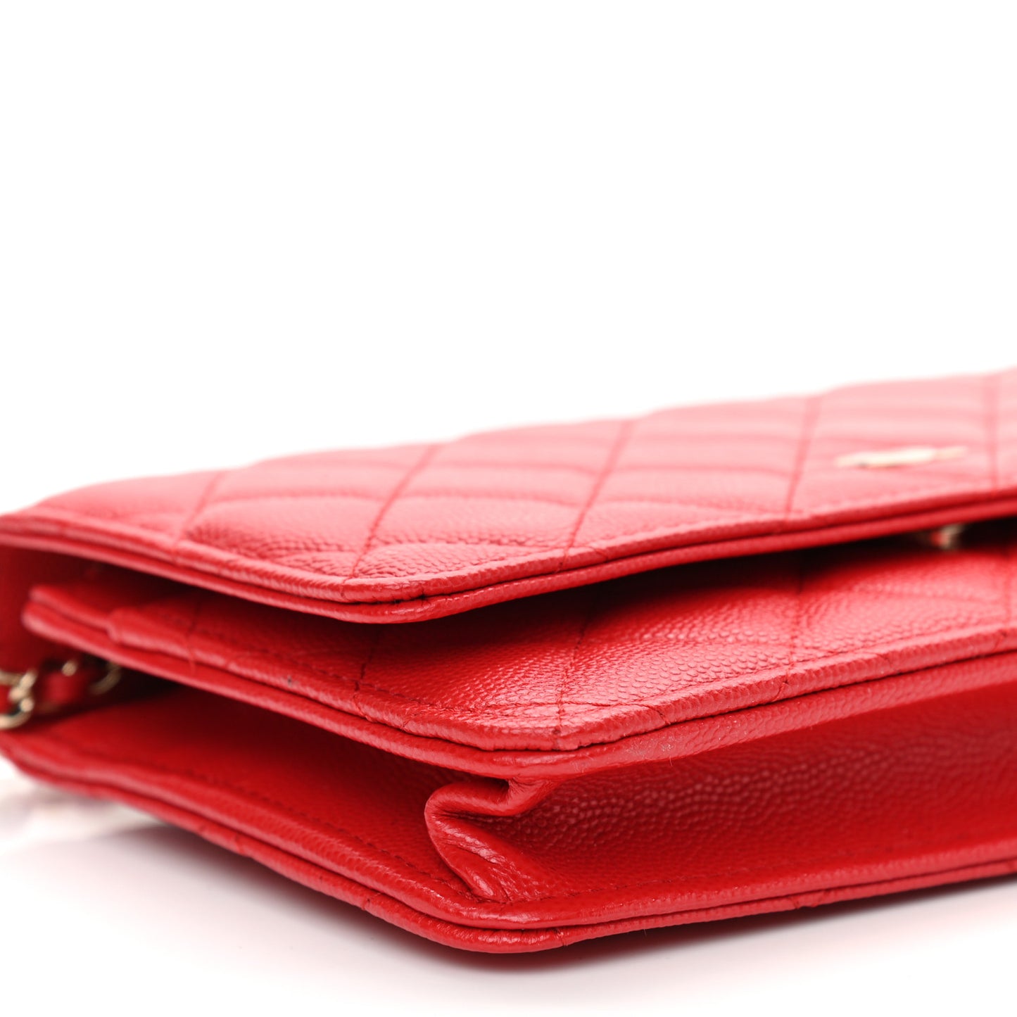 Caviar Quilted Wallet On Chain WOC Red