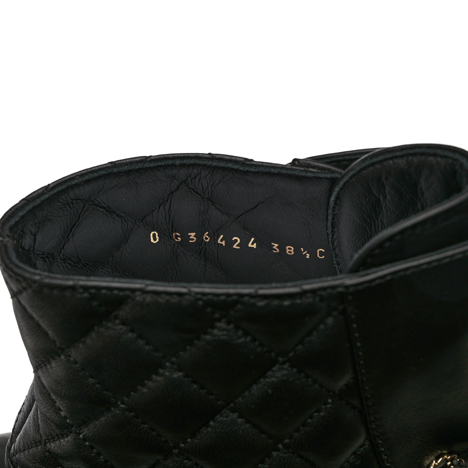 Chanel Shiny Lambskin Quilted Lace Up Combat Boots 38.5 Black 6 of 12