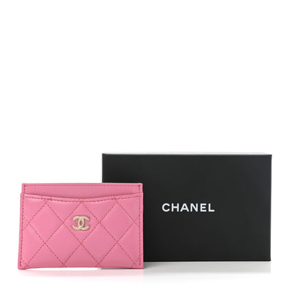 Chanel Caviar Quilted Card Holder Pink 9 of 9