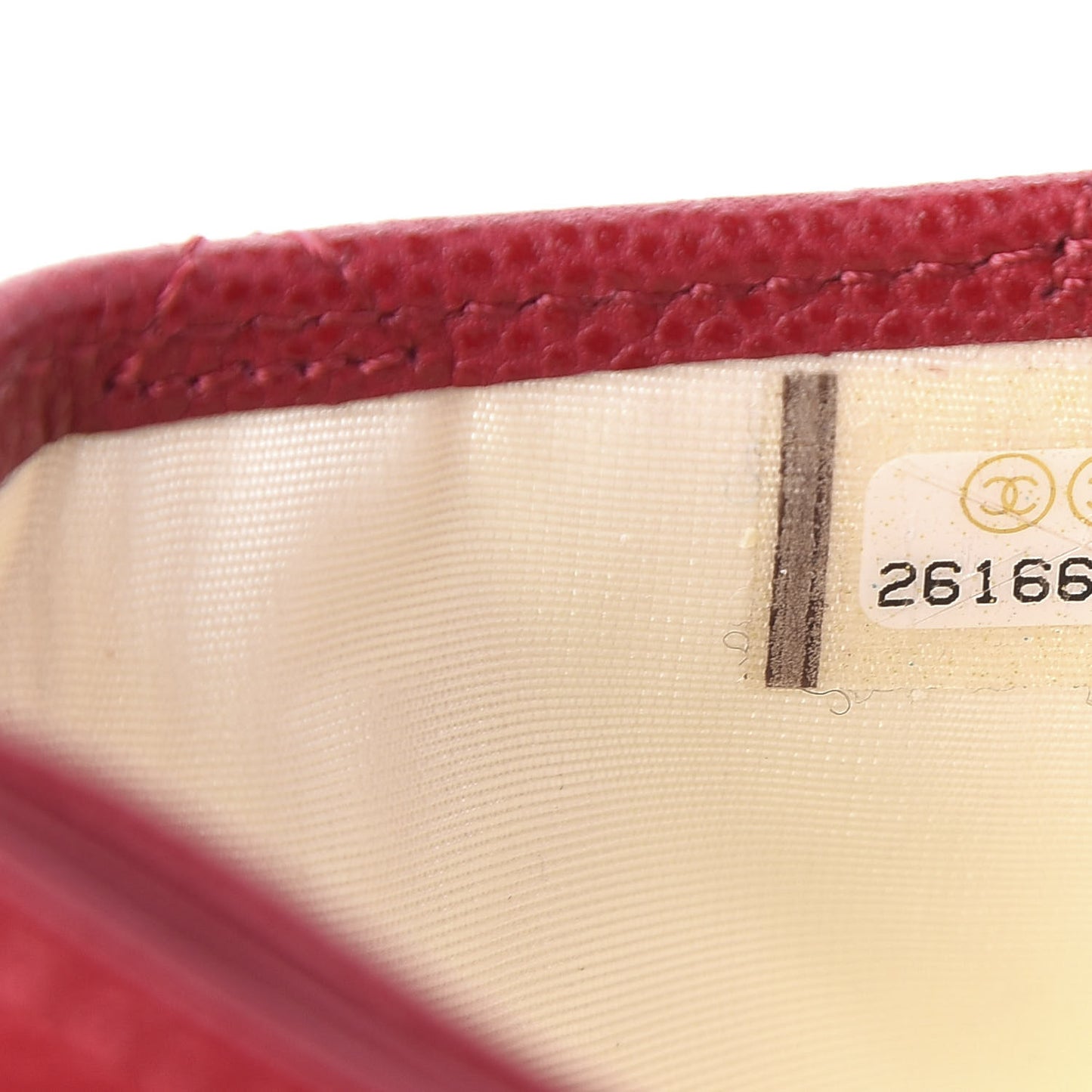Caviar Quilted Card Holder Red