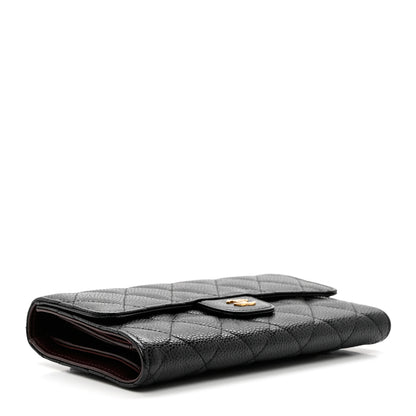 Chanel Caviar Quilted Long Flap Wallet Black 4 of 9