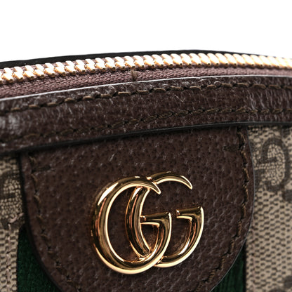 Gucci GG Supreme Monogram Textured Dollar Calfskin Web Small Ophidia Dome Shoulder Bag Beige Ebony New Acero 3 of 11