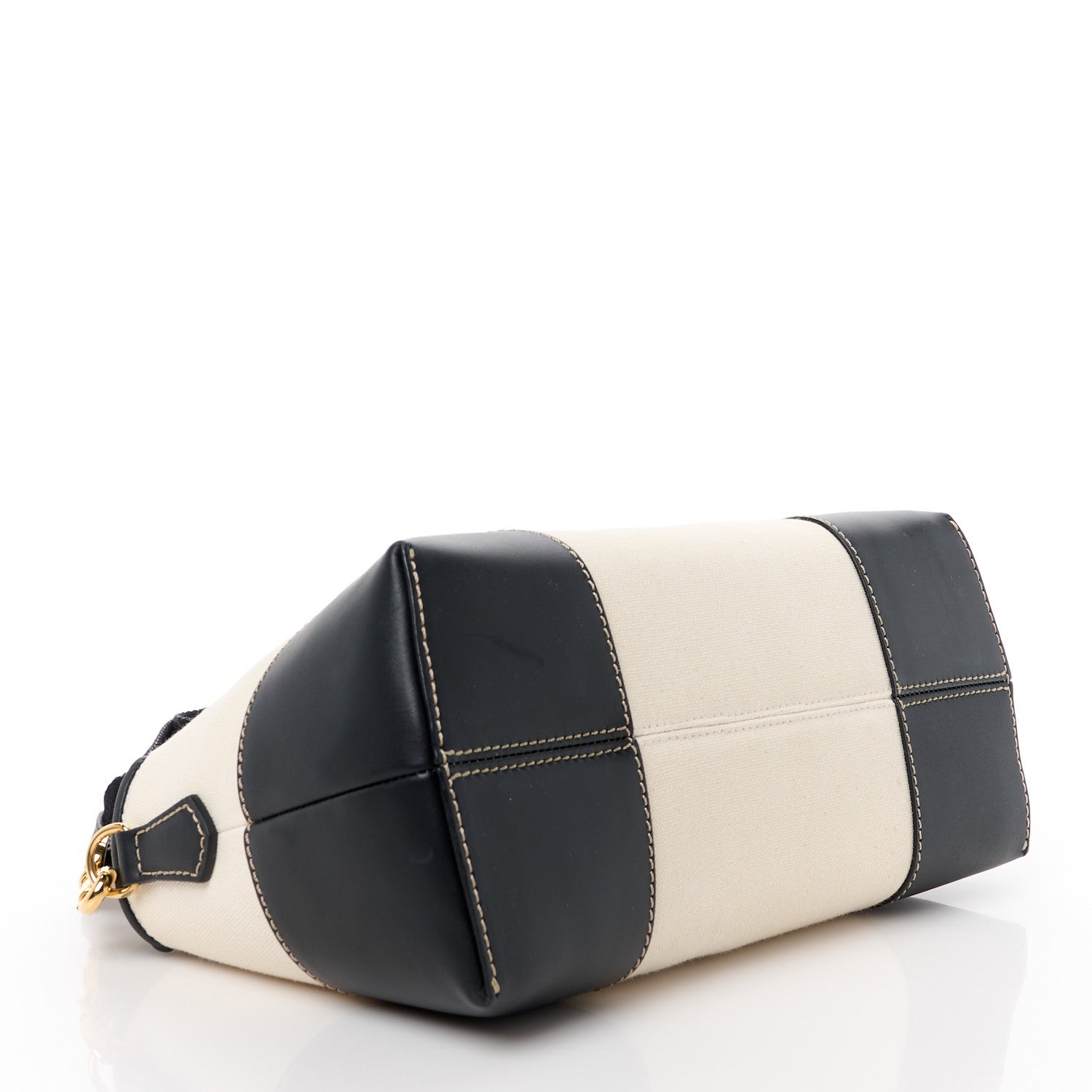 Fendi Canvas Vitello King Logo Embroidered Medium By The Way Boston Bag Grezzo Black 4 of 12
