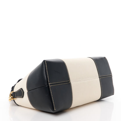Fendi Canvas Vitello King Logo Embroidered Medium By The Way Boston Bag Grezzo Black 4 of 12