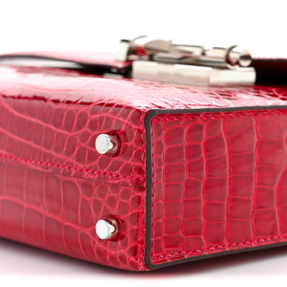 Hermes Shiny Alligator Mini Verrou Chaine Bag Braise 10 of 10