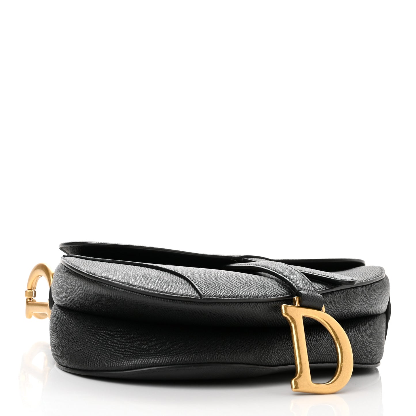 Grained Calfskin Saddle Bag Black