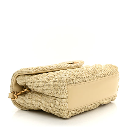 Saint Laurent Raffia Monogram Toy Loulou Chain Satchel Naturale 4 of 10