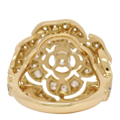 Chanel 18K Yellow Gold Diamond Bouton de Camelia Ring 49 5 4 of 5