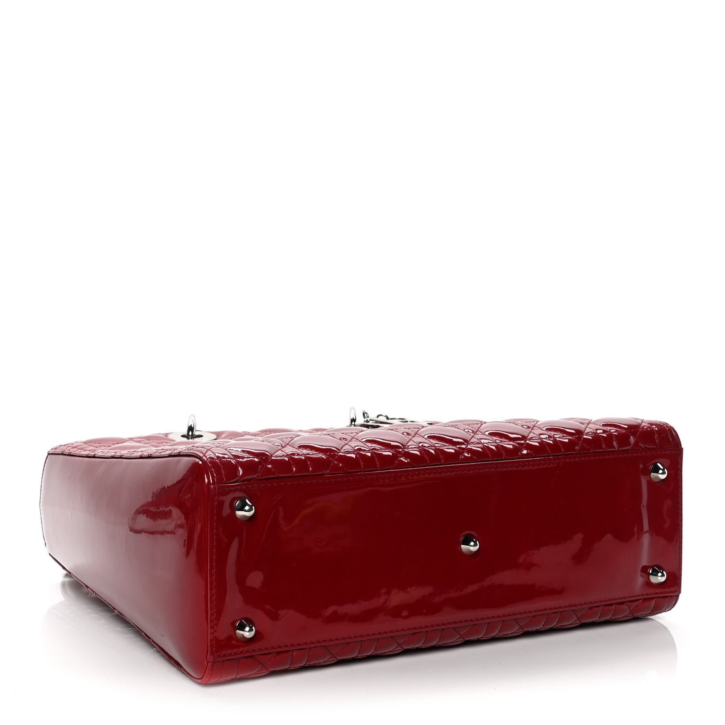 Patent Cannage Large Lady Dior Red