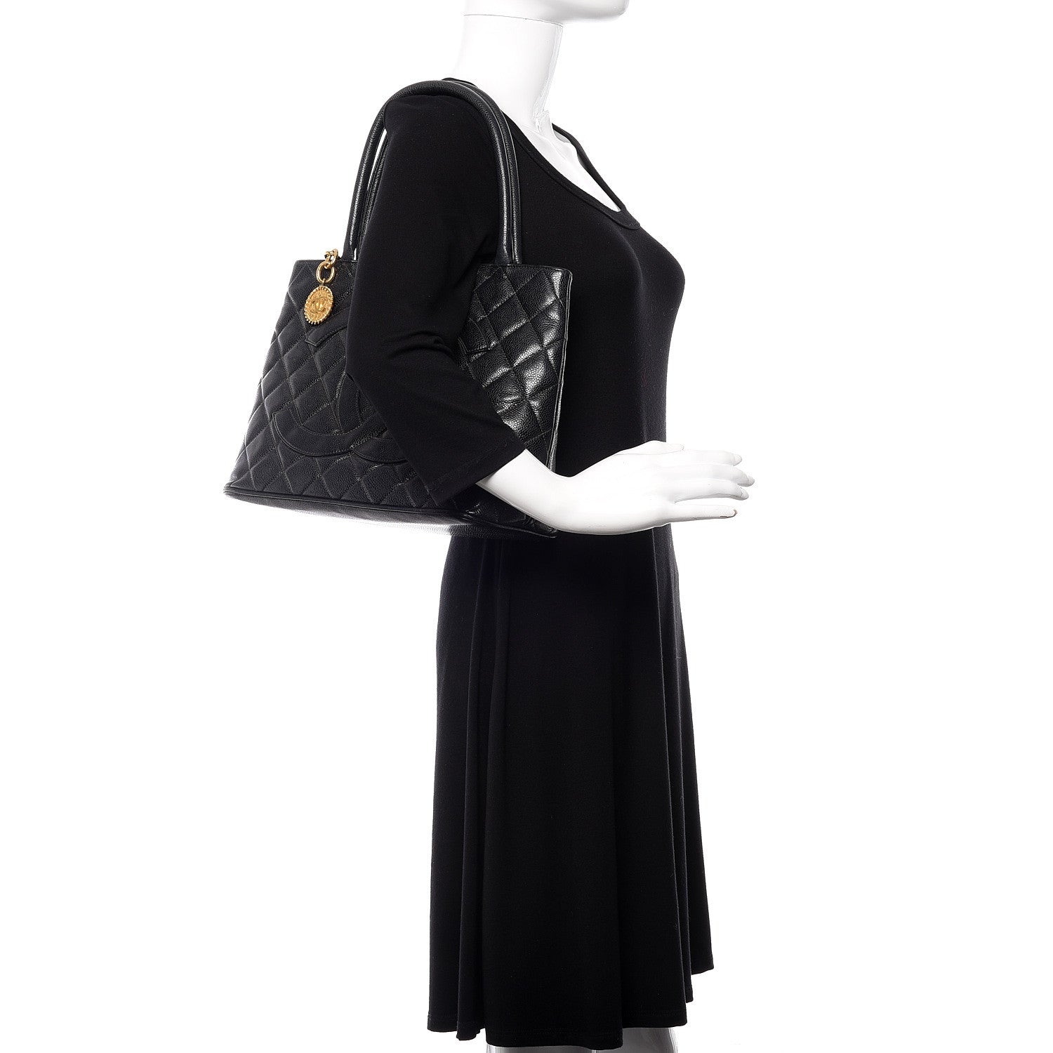 Chanel Caviar Quilted Medallion Tote Black 2 of 16