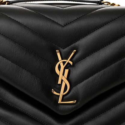Saint Laurent Calfskin Y Quilted Monogram Medium Loulou Chain Satchel Black 6 of 9