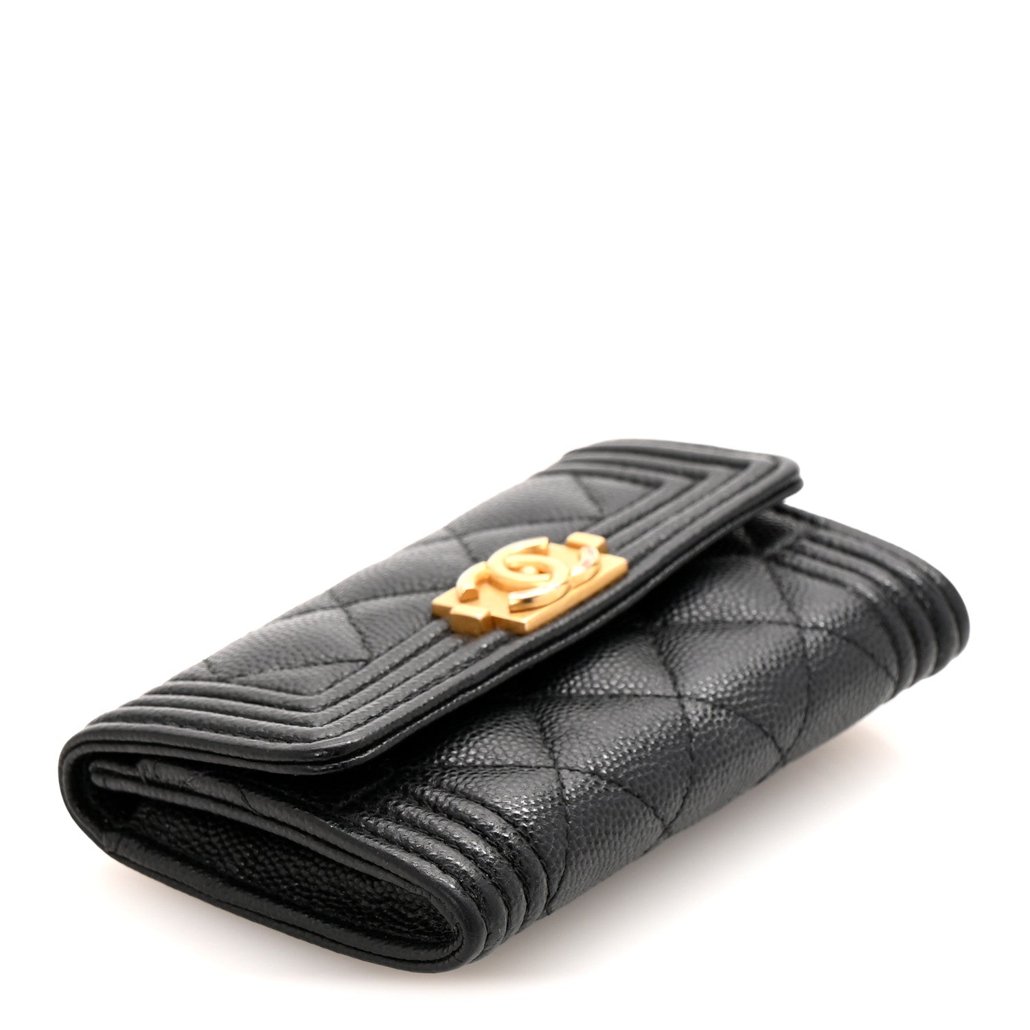 Chanel Caviar Quilted Boy Flap Card Holder Black 4 of 10