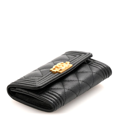 Chanel Caviar Quilted Boy Flap Card Holder Black 4 of 10