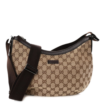 Gucci Monogram Medium Half Moon Hobo Dark Brown 1 of 9