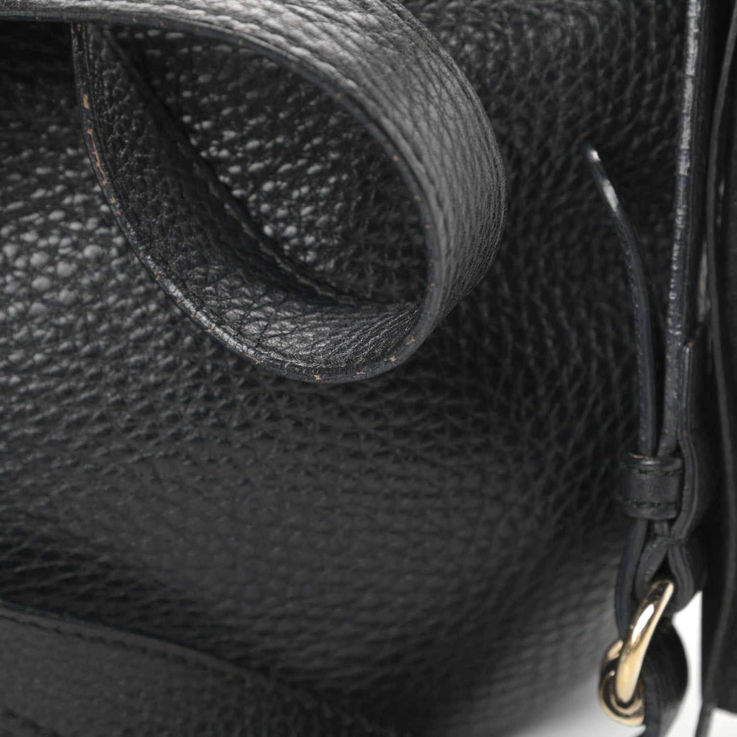 Pebbled Calfskin Small Soho Hobo Black