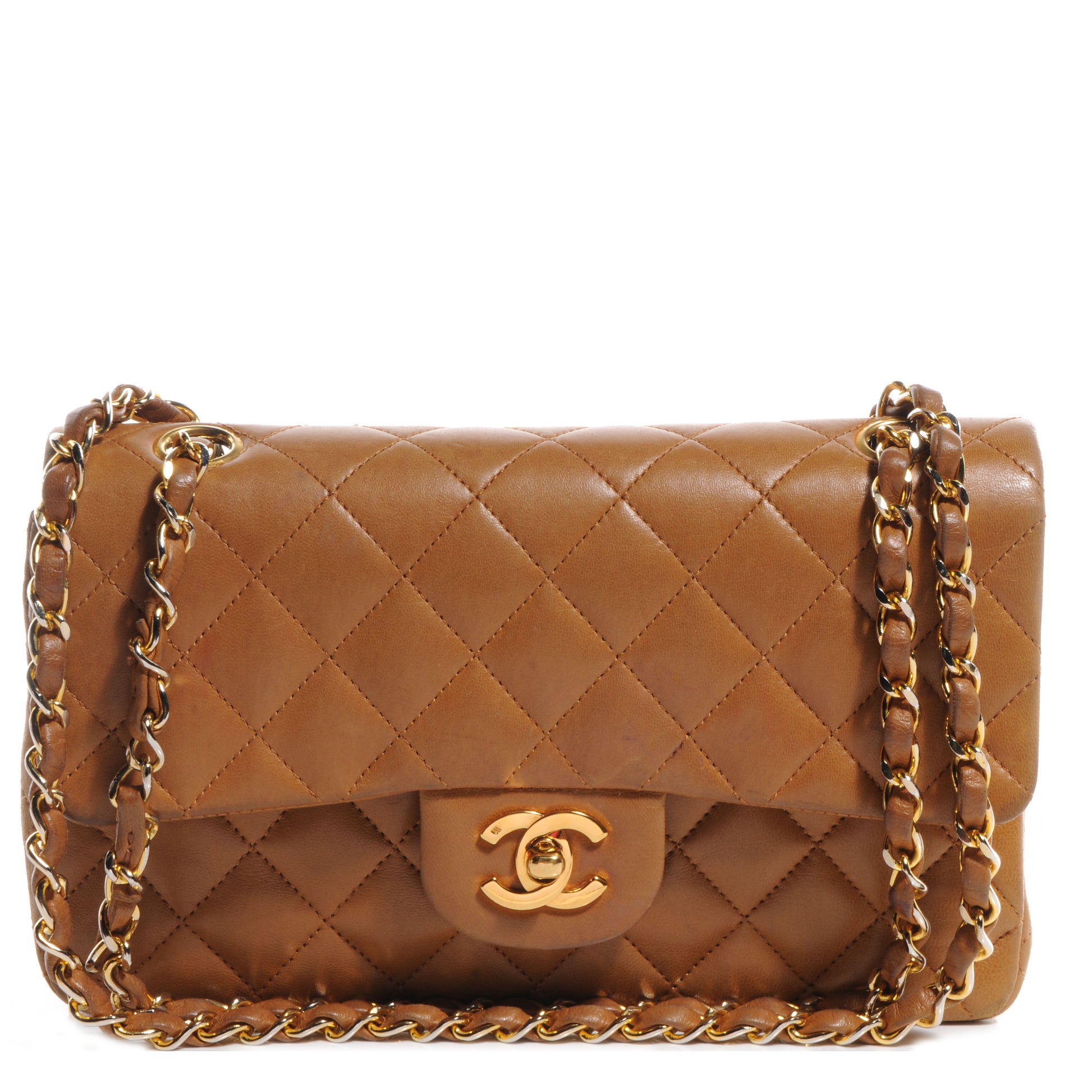 Chanel Lambskin Small Double Flap Light Brown 1 of 10