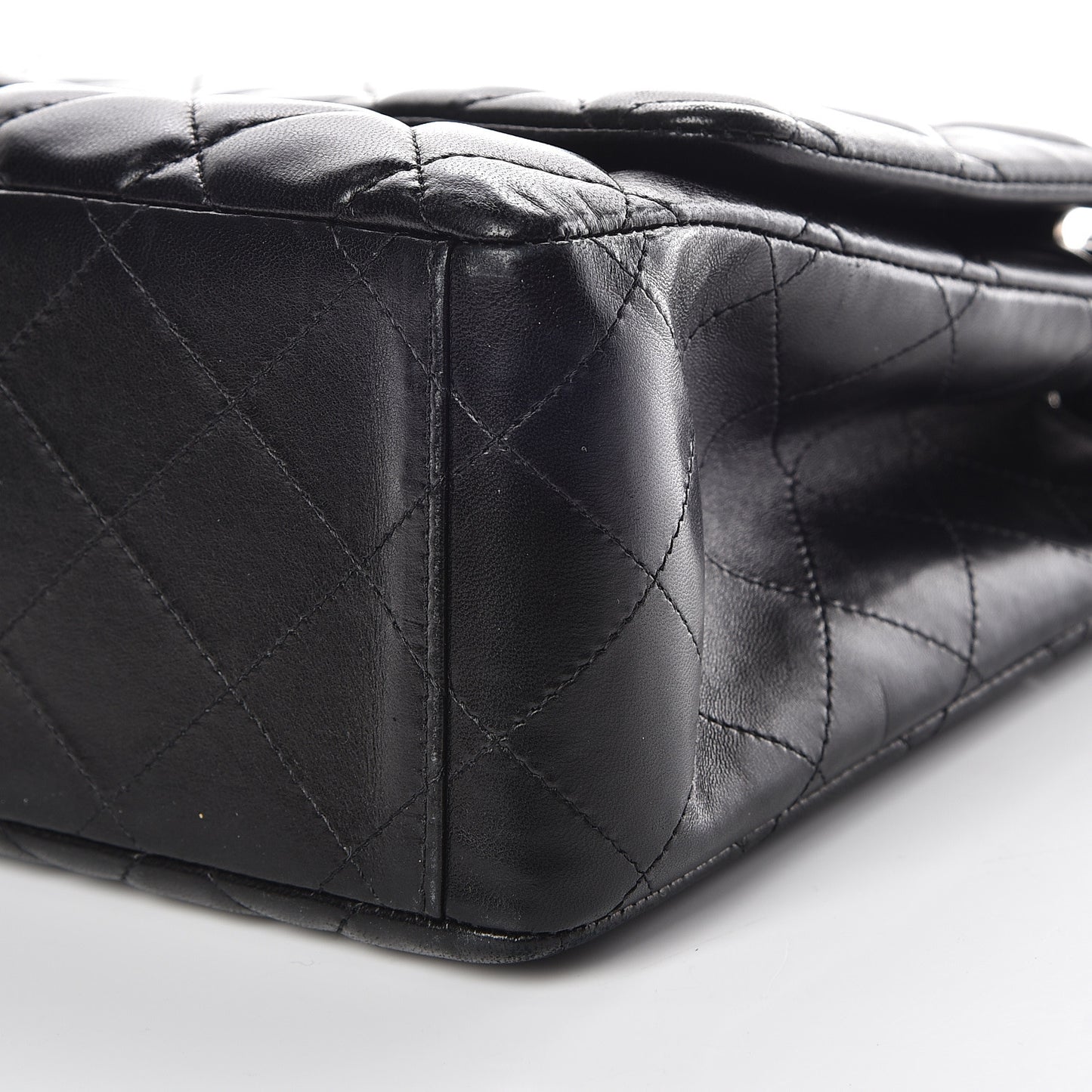Lambskin Quilted Maxi Single Flap Black