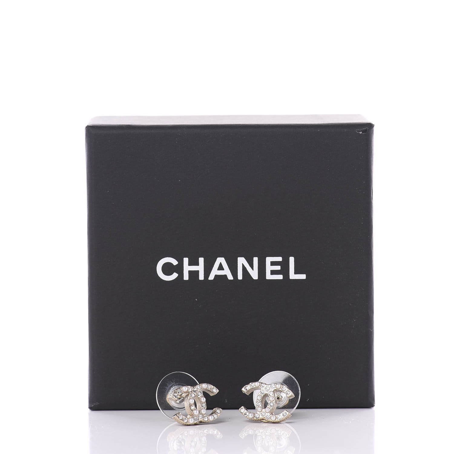 Chanel Pearl Crystal CC Earrings Gold 5 of 5
