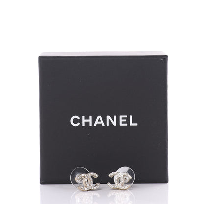 Chanel Pearl Crystal CC Earrings Gold 5 of 5