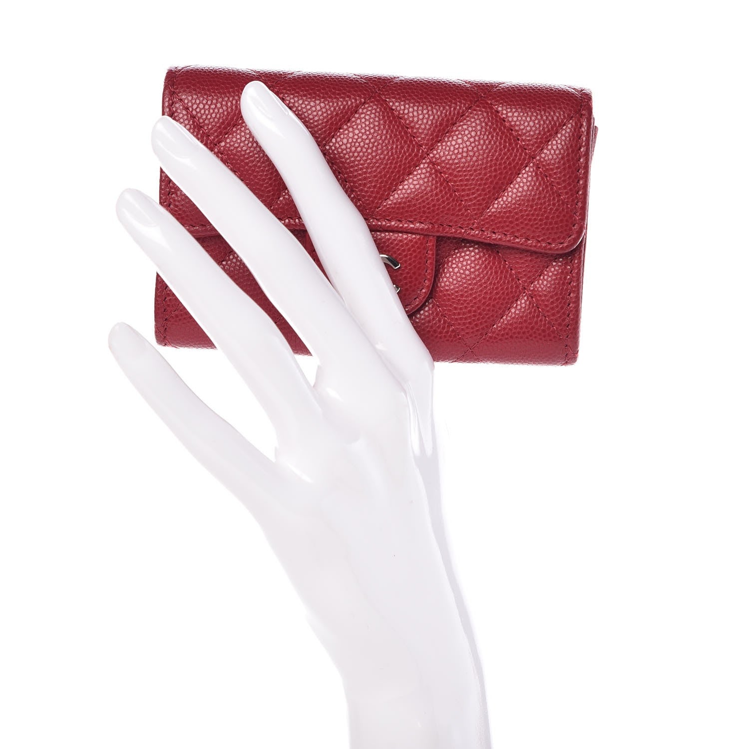 Chanel Caviar Quilted Flap Card Holder Pink 2 of 9